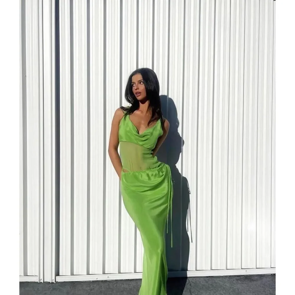 Christopher Esber Cutout draped silk-satin and silk-voile maxi dress AU10/US6
